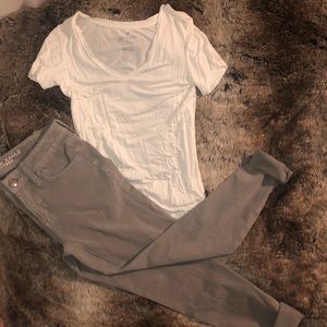 America Eagle plain white soft and sexy tee